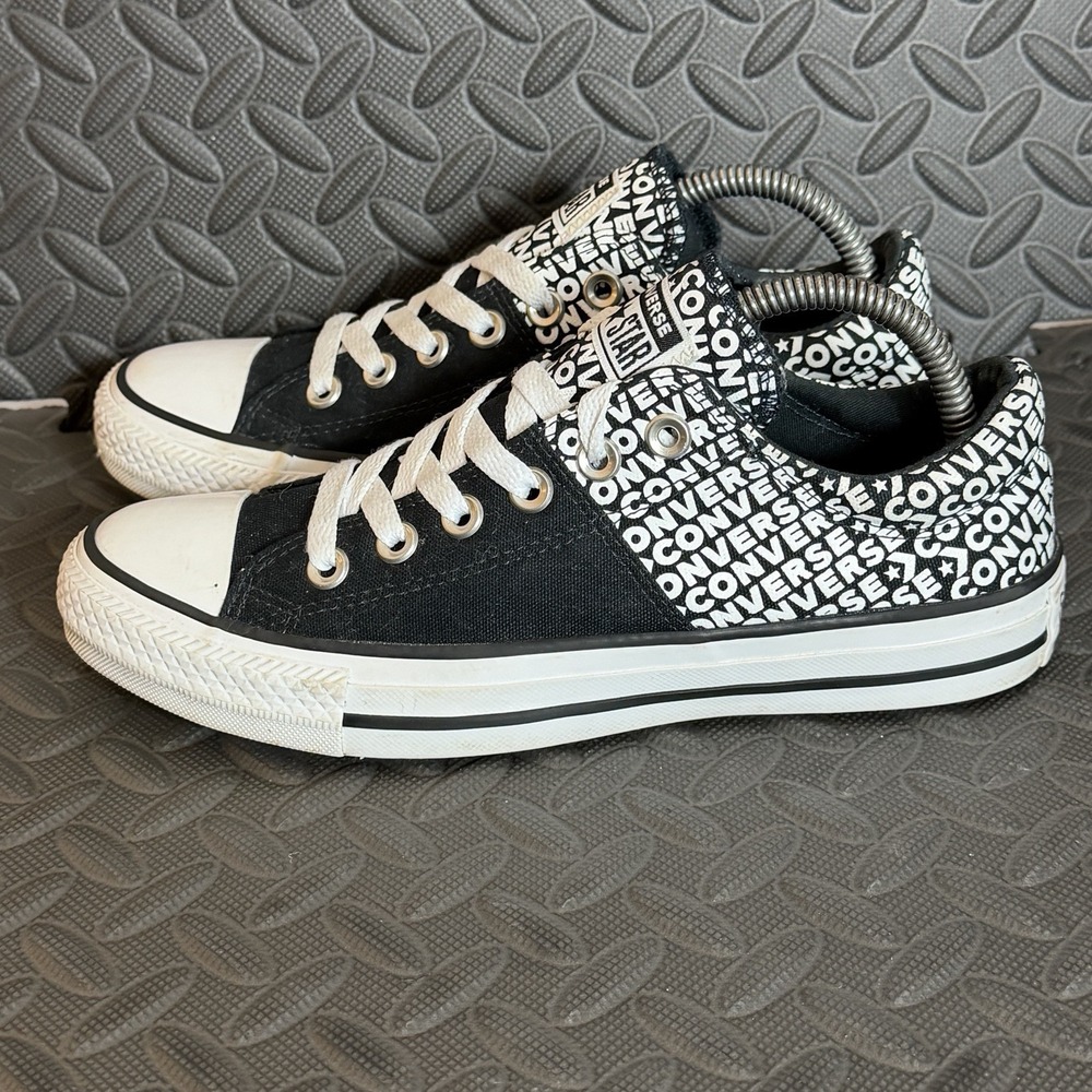 Converse Madison Wordmark 2.0 Sneakers Women Size 7 Black White Low Top CTAS GUC